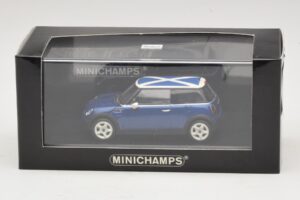 Mini Cooper S R53 Albastru Cu Steag Scoțian Minichamps 1:43 MINI016 Metal - imaginea 5 din 5