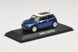 Mini Cooper S R53 Albastru Închis Cu Acoperiș Panoramic Minichamps 1:43 MINI021 Metal - imaginea 2 din 4