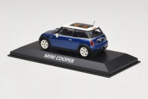 Mini Cooper S R53 Albastru Închis Cu Acoperiș Panoramic Minichamps 1:43 MINI021 Metal - imaginea 3 din 4