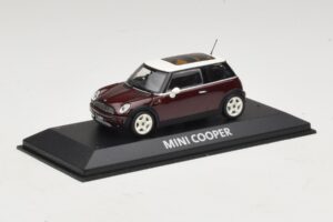 Mini Cooper S R53 Roșu Închis Cu Acoperiș Panoramic Minichamps 1:43 MINI019 Metal - imaginea 2 din 4