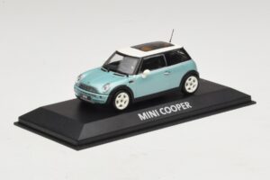 Mini Cooper S R53 Albastru Deschis Metalizat Cu Acoperiș Panoramic Minichamps 1:43 MINI018 Metal - imaginea 2 din 4