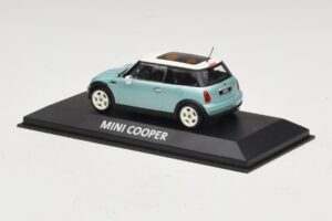 Mini Cooper S R53 Albastru Deschis Metalizat Cu Acoperiș Panoramic Minichamps 1:43 MINI018 Metal - imaginea 3 din 4
