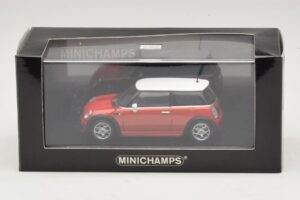 Mini Cooper S R53 Roșu Cu Acoperiș Alb Minichamps 1:43 MINI025 Metal - imaginea 5 din 5
