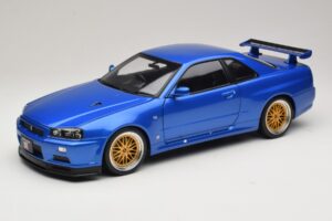 Nissan Skyline GT-R R34 V-Spec II Albastru Metalizat BBS Jante KK-Scale 1:12 Nissan Skyline GT-R R34 V-Spec II Albastru Metalizat BBS Jante KK-Scale 1:12 KKDC120211-2 Metal