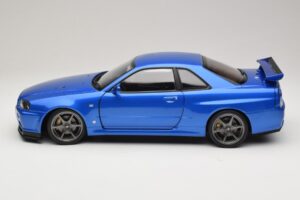 Nissan Skyline GT-R R34 V-Spec II Albastru Metalizat OEM Jante KK-Scale 1:12 KKDC120211-1 Metal - imaginea 4 din 8