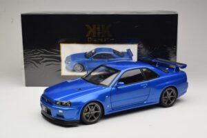 Nissan Skyline GT-R R34 V-Spec II Albastru Metalizat OEM Jante KK-Scale 1:12 KKDC120211-1 Metal - imaginea 8 din 8