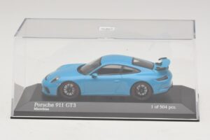 Porsche 911 991.1 GT3 Albastru Minichamps 1:43 410066022 Metal - imaginea 4 din 5