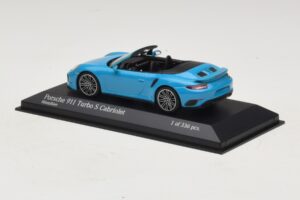 Porsche 911 991.1 Turbo S Cabriolet Albastru Minichamps 1:43 410067182 Metal - imaginea 3 din 5