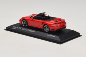 Porsche 911 991.1 Turbo S Cabriolet Roșu Minichamps 1:43 410067180 Metal - imaginea 3 din 5
