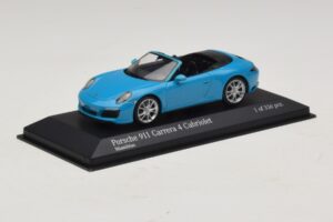 Porsche 911 991.2 Carrera 4 Cabriolet Albastru Minichamps 1:43 410067232 Metal - imaginea 2 din 5