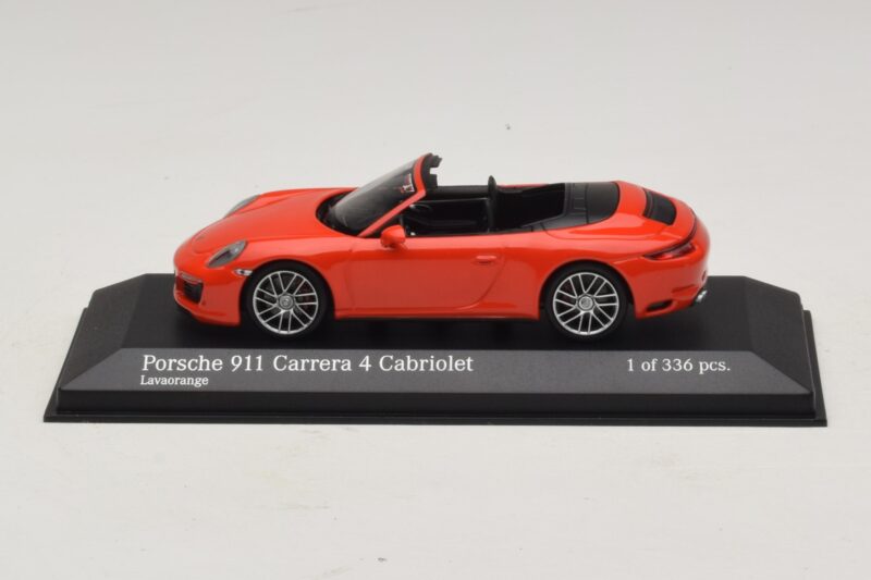 Porsche 911 991.2 Carrera 4 Cabriolet Portocaliu Minichamps 1:43 410067231 Metal