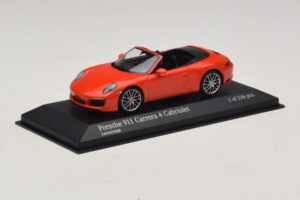 Porsche 911 991.2 Carrera 4 Cabriolet Portocaliu Minichamps 1:43 410067231 Metal - imaginea 2 din 5