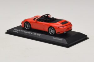 Porsche 911 991.2 Carrera 4 Cabriolet Portocaliu Minichamps 1:43 410067231 Metal - imaginea 3 din 5