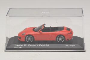 Porsche 911 991.2 Carrera 4 Cabriolet Portocaliu Minichamps 1:43 410067231 Metal - imaginea 4 din 5