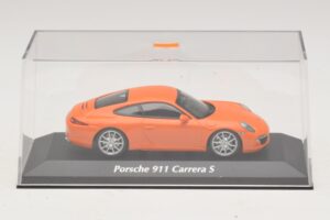 Porsche 911 991 Carrera S Portocaliu Maxichamps 1:43 940060221 Metal - imaginea 4 din 5