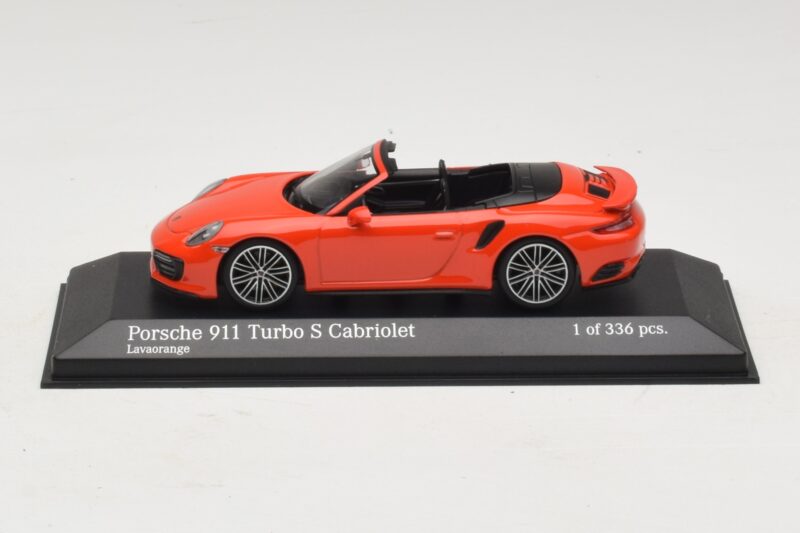 Porsche 911 991 Turbo S Cabriolet Portocaliu Minichamps 1:43 410067181 Metal