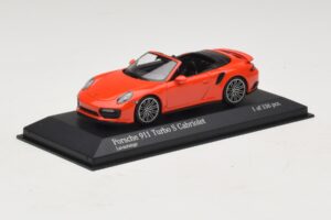 Porsche 911 991 Turbo S Cabriolet Portocaliu Minichamps 1:43 410067181 Metal - imaginea 2 din 5