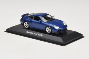 Porsche 911 996 Turbo Blue Metallic Maxichamps 1:43 940069301 Metal - imaginea 3 din 5