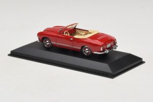 Volkswagen Karmann Ghia Cabriolet Roșu Închis Minichamps 1:43 5032 Metal - imaginea 3 din 5