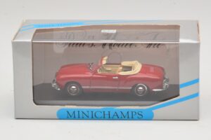 Volkswagen Karmann Ghia Cabriolet Roșu Închis Minichamps 1:43 5032 Metal - imaginea 5 din 5